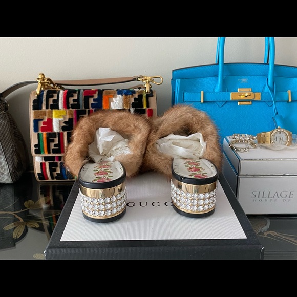 Gucci Shoes Gucci Calfskin Mink Candy Mules Poshmark